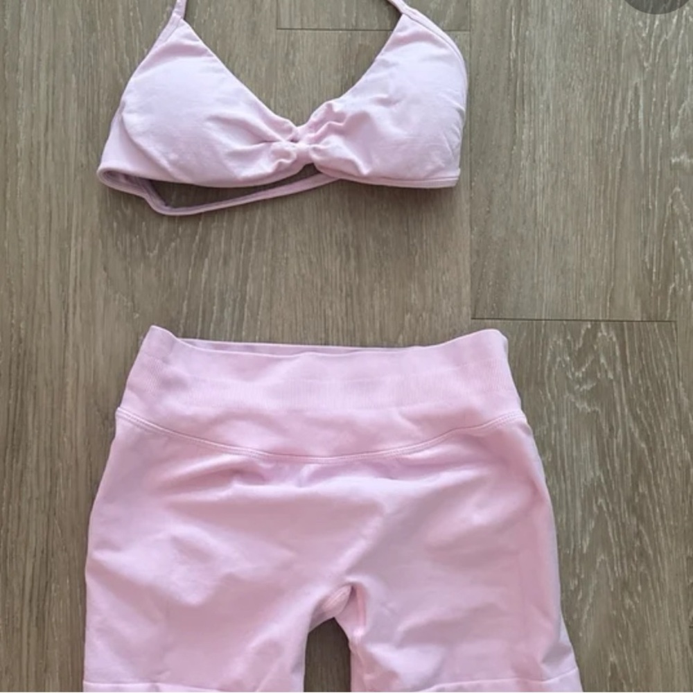 Pink Bikini Top and Shorts Set